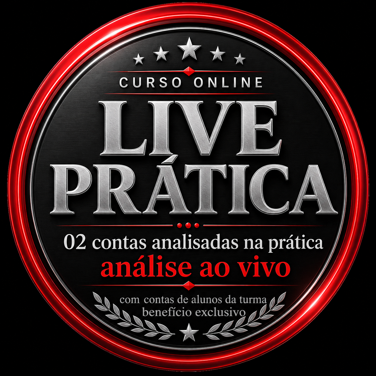 Curso de marketing digital online com live prática e análise de contas de alunos