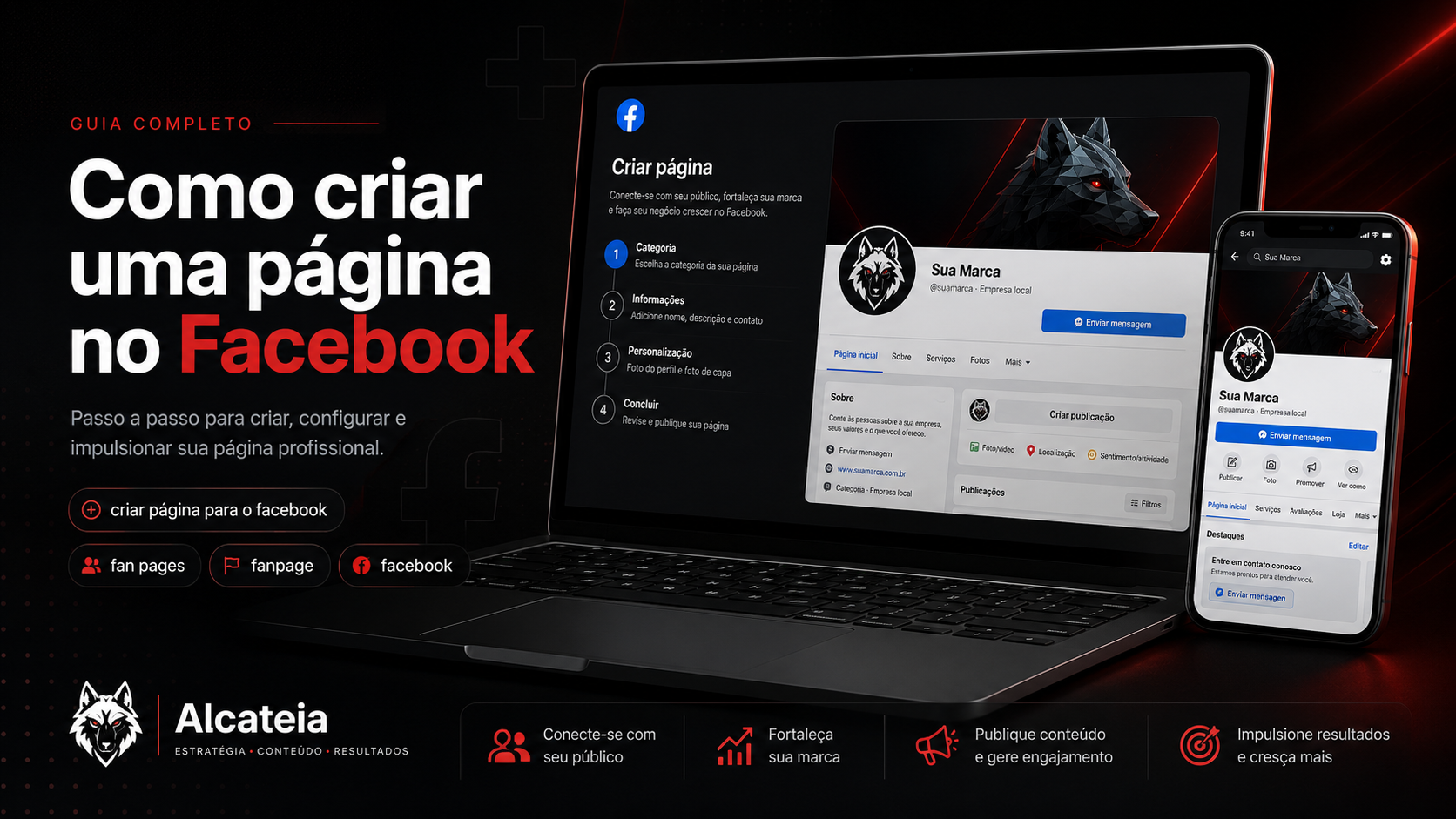 Como criar uma página no Facebook no blog da Alcateia