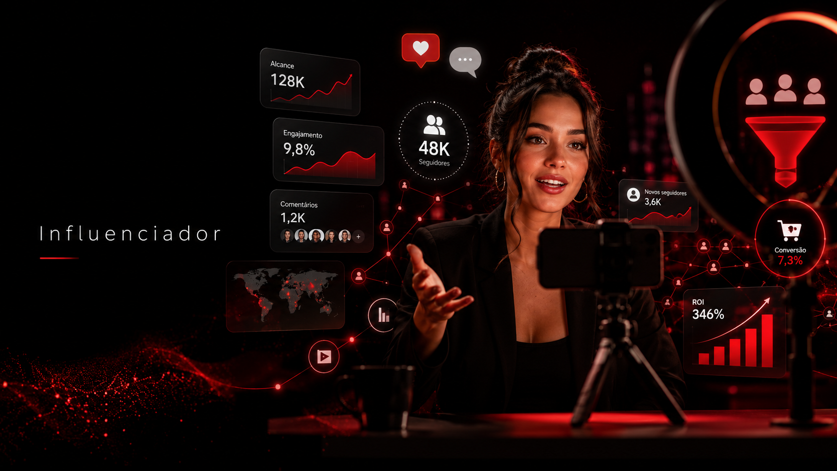 influenciador no Instagram em campanha de marketing digital da Alcateia